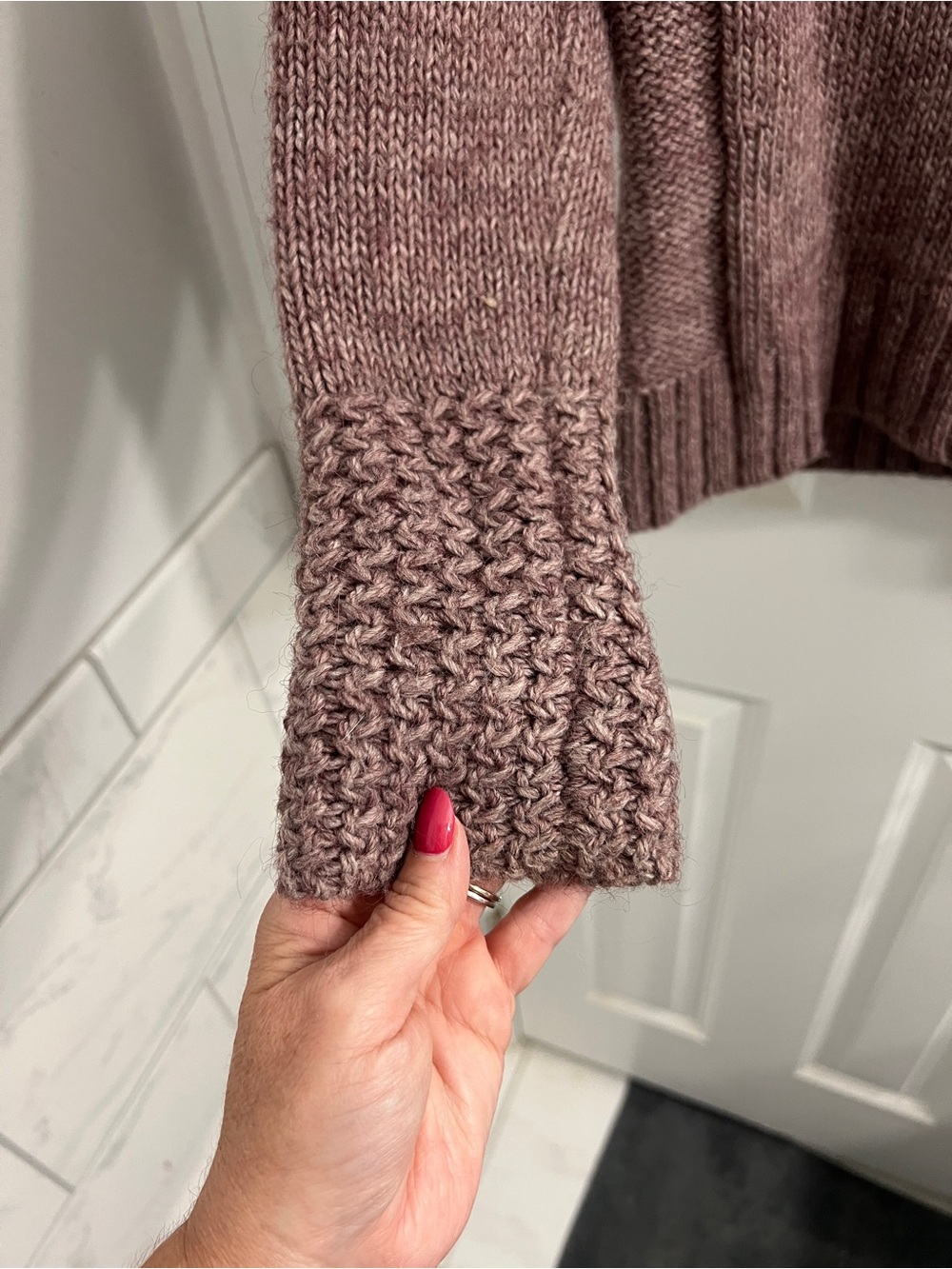 LOFT Shawl Collar Pullover Sweater - Mauve Taupe- Small - Picture 6 of 11